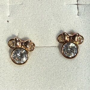 Disney Minnie Mouse 14K Gold Stud Earrings CZ | Authentic | 14K Stamped | 1.02g